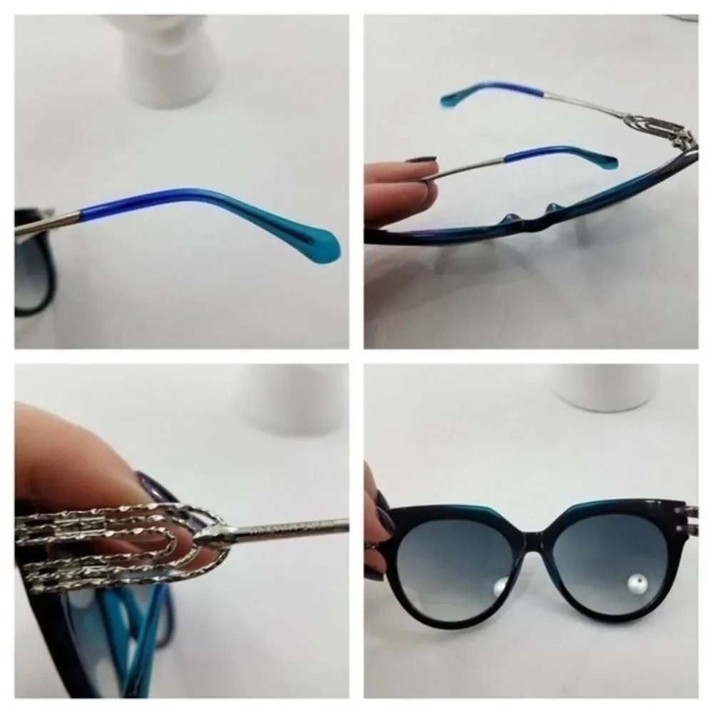 Roberto Cavalli Havana Cat Eye Sunglasses Blue‎ Bla